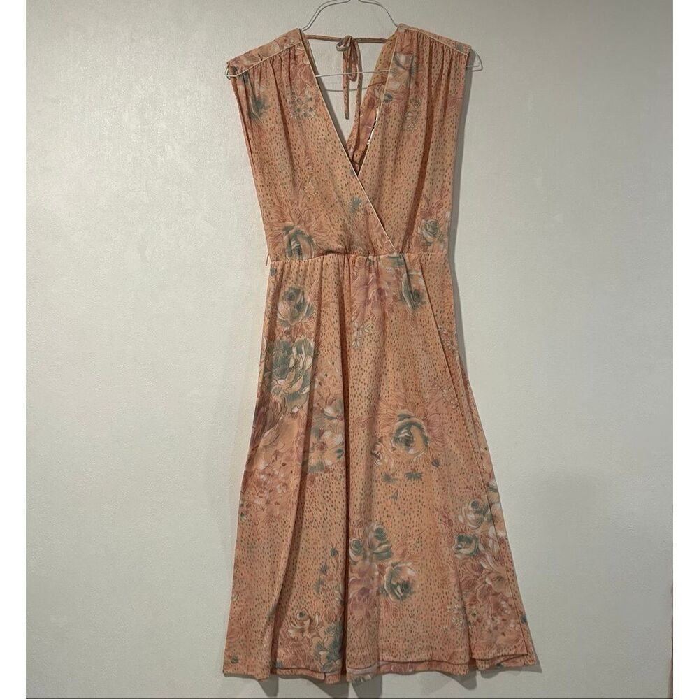 Jody California Floral Midi Dress Size 7 Sleeveless Tie Back Boho